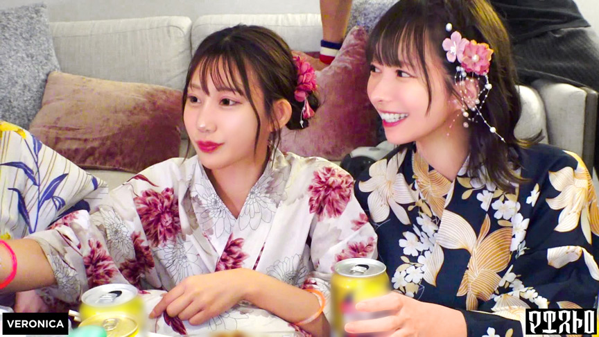 「【春乃るる・天馬ゆい】浴衣美女をナンパして集団プレイ！素人娘たちと夏の夜の濃厚体験」のサンプル画像1枚目