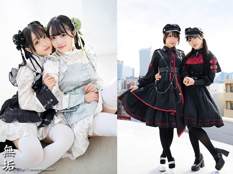 「有馬美玖×小島みこ コスプレ美少女2人と3P中出し潮吹き乱交 発情オフパコ着衣プレイ」のサムネイル