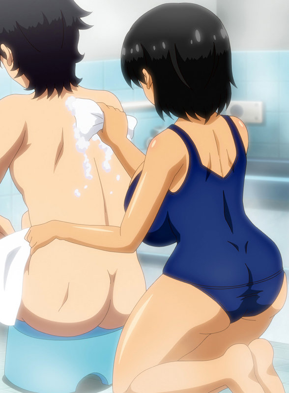 「【巨乳幼なじみ】スクール水着の日焼け跡がエロい田舎娘と中出しオナニー鑑賞【競泳水着】」のサンプル画像16枚目