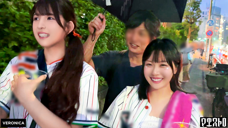 「【素人】野球観戦好き美少女こいろ＆もかと自宅で禁断のナイトゲーム体験【ハメ撮り】」のサンプル画像1枚目